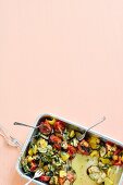 Vegan oven-baked ratatouille with coconut blossom sugar