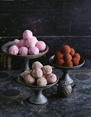 Marzipan balls: classic, nut and chocolate, and fruit