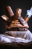 A caramel and biscuit cupcake for a party