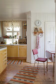 Dining area in Scandinavian country-house kitchen