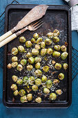 Oven-roasted brussels sprouts with lemon and parmesan