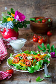 Roast cherry tomatoes and pepper salad