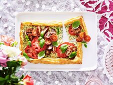 Tomaten-Ricotta-Tarte mit Basilikum