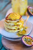 Pancakes with passion fruit spread