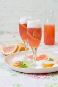 Grapefruit Mimosa floats