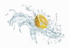 Lemon with water splash