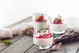 Panna cotta with roasted rhubarb