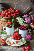 Cherries and strawberries