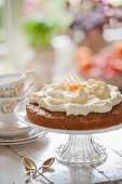 Carrot and walnut cake with cream cheese frosting (afternoon tea)