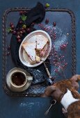 Gooseberry cake with icing sugar