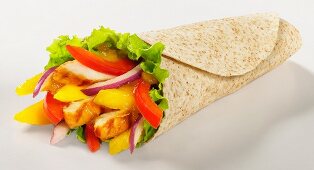 Vollkorn-Wrap mit Hähnchen und Paprika