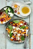 Couscous salad with pumpkin and beetroot