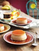 Coffee and caramel flan for a party