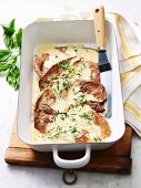 Veal with lemon basil sauce