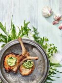 Cutlets with herb butter