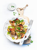 Pork fillet with mushrooms and grapes (traditional wine-growing region dish)