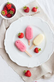 Strawberry and mango ice lollies for summer