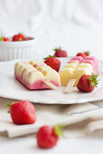 Strawberry and mango ice lollies