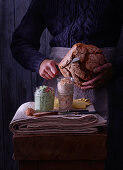 Bacon bread and savoury spreads