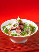 Pho Bo (Vietnamese noodle soup) with beef