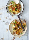 Creamy herb mushrooms with crostini