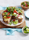 Mexican meatloaf with tomato-avocado-salsa