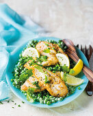 Parmesan chicken with peppermint peas