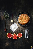 Caramelised citrus pancakes
