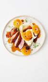 Chinese spiced duck breast with mandarins