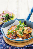 Potato and carrot patties with chicken