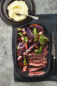 Chargrilled beef with fennel and sumac vegetables