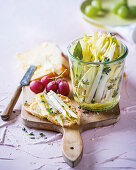 Herb chicory with cheese and bread