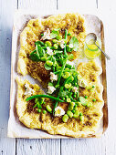 Warm Lebanese Bread with Minted Labne Salad