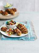 Shrimp and ginger fishcakes with salsa