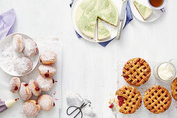 Matcha Cheesecake, Earl Grey Raspberry Doughnuts and Rose Tea Rhubarb Pies