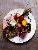 Warm beetroot and goat's cheese salad