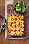 Sweet potato, spinach and ricotta rotolo