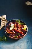 Greek chilli con carne with whipped fetta