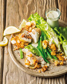 Poached chicken salad with aioli