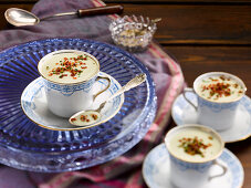 Onion veloute in vintage teacups