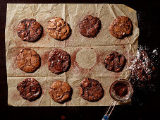 Grid view of double chocolate cookies