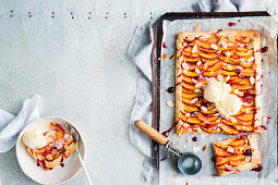 Free form nectarine tart with almond pastry