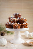 Christmas muffins with dried fruit and cinnamon