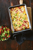 Pepperoni and potato frittata with chargrilled capsicum salad