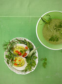 Eggs filled with herb cream