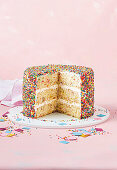 A fairy bread sponge cake with mascarpone buttercream