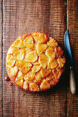 Pineapple and coconut upside-down cake