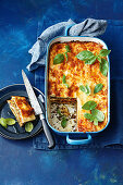 Pesto, ricotta, and chargrilled vegatable lasagne