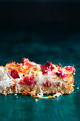 Rhubarb and coconut slice