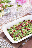 Tabbouleh with pomegranate seeds